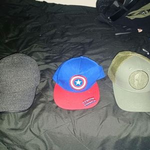 3 baseball hats